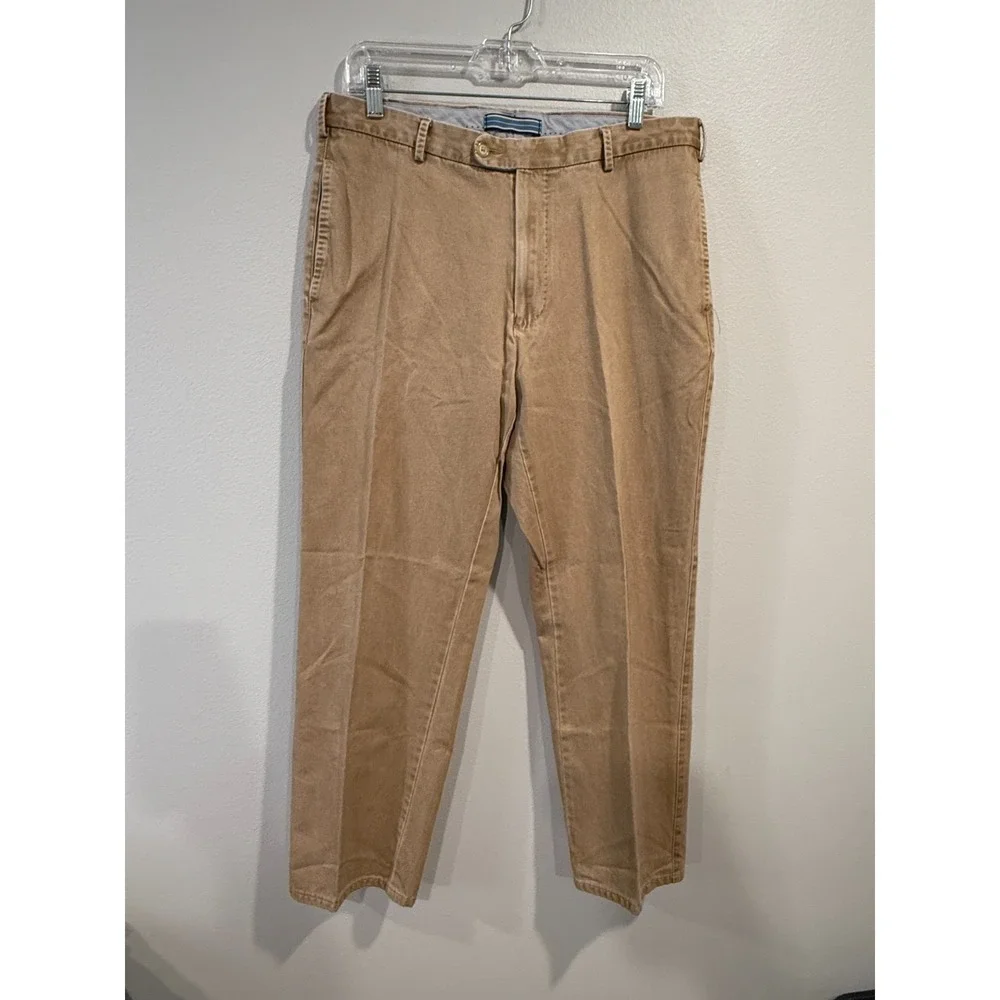 Peter‎ Millar Chino Pants Men's 34 Brown Pima Cotton Straight Leg Slash Pocket
